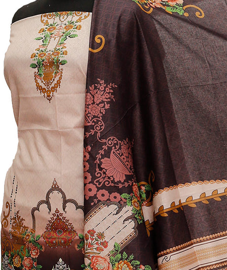 Ajwa D/Print Lawn'21 D # 1028 Peach