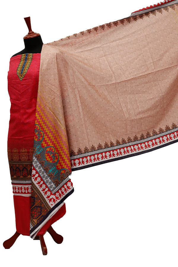 Ajwa D/Print Lawn'21 D # 1030 Pink