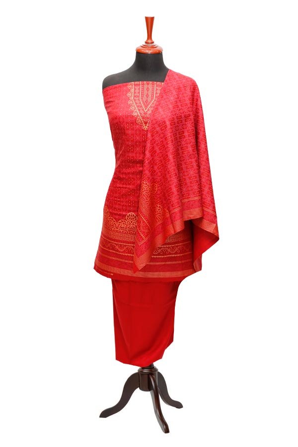 Ajwa Dhanak Suiting`22 D#801 Red