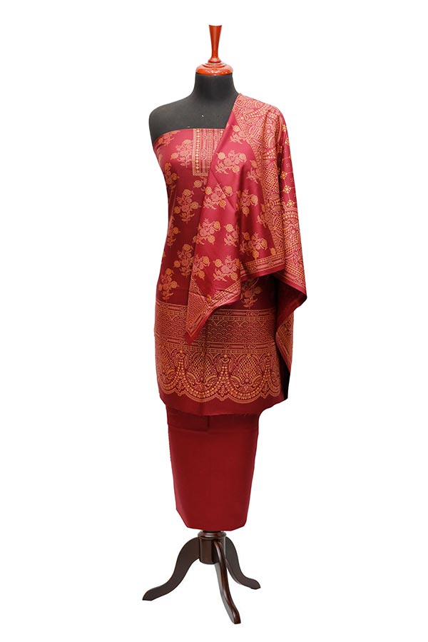 Ajwa Dhanak Suiting`22 D#804 D Maroon