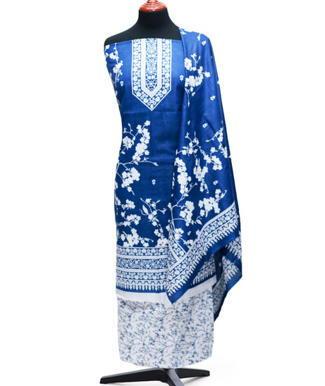 AL-Hamra Designer Lawn'24 D#458 (Blue)