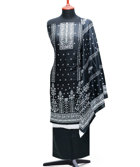 AL-Hamra Designer Lawn'24 D#461 (Black-B)