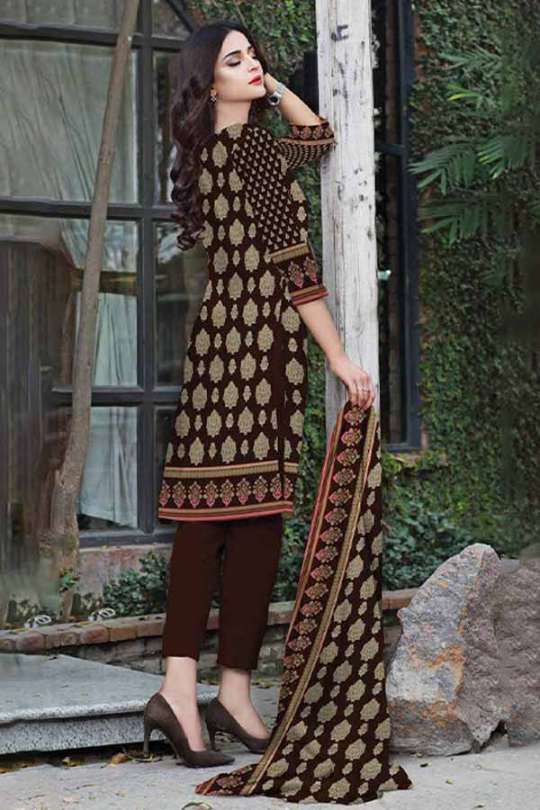 Al-Hamra Designer Lawn`22 D#410 Brown