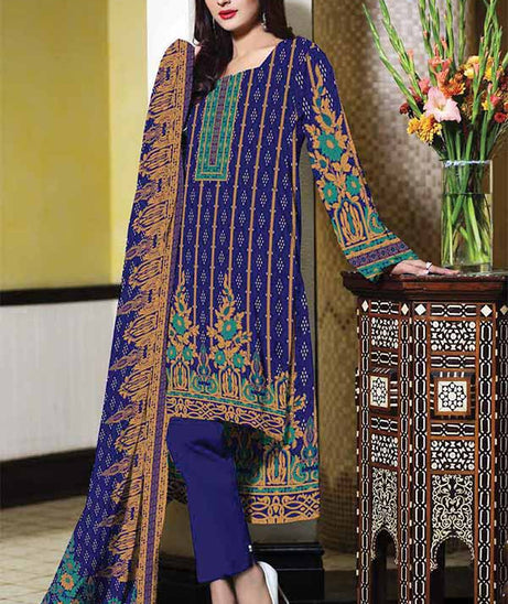 Al-Hamra Designer Lawn`22 D#424 N Blue