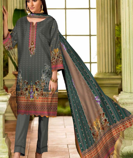 Al-Hamra Gul Jaan D/Lawn`21 D#14287 (Grey)