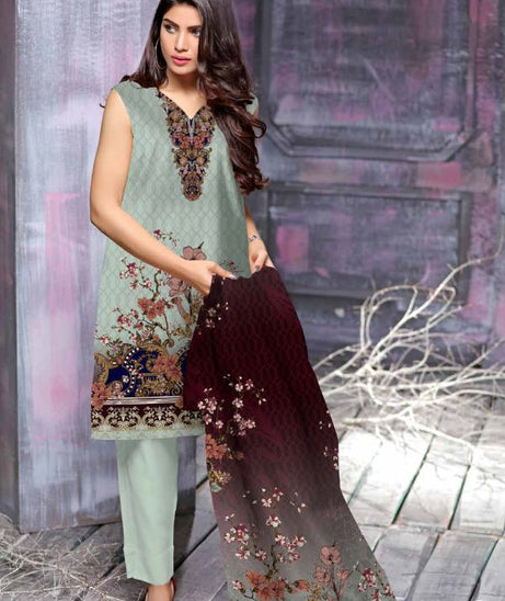 Al Rauf D/Emb Print Lawn`22 D#22261 (L Green)