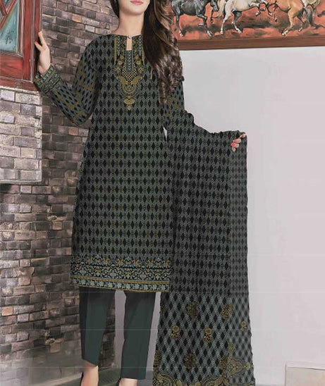 Al-Rauf Print Lawn'22 D#1107 M Grey