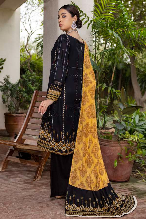 Al Zohaib Anum Lawn`22 D#7003 Black