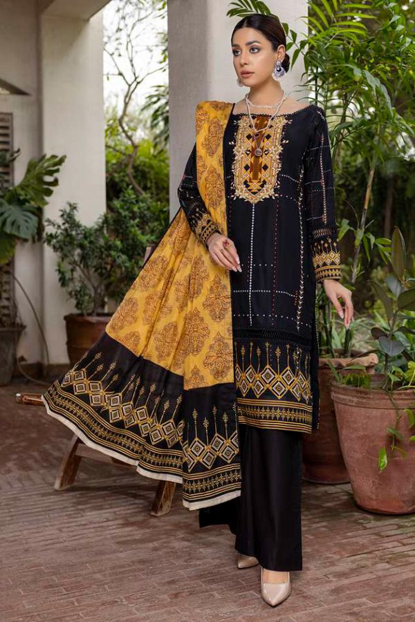 Al Zohaib Anum Lawn`22 D#7003 Black