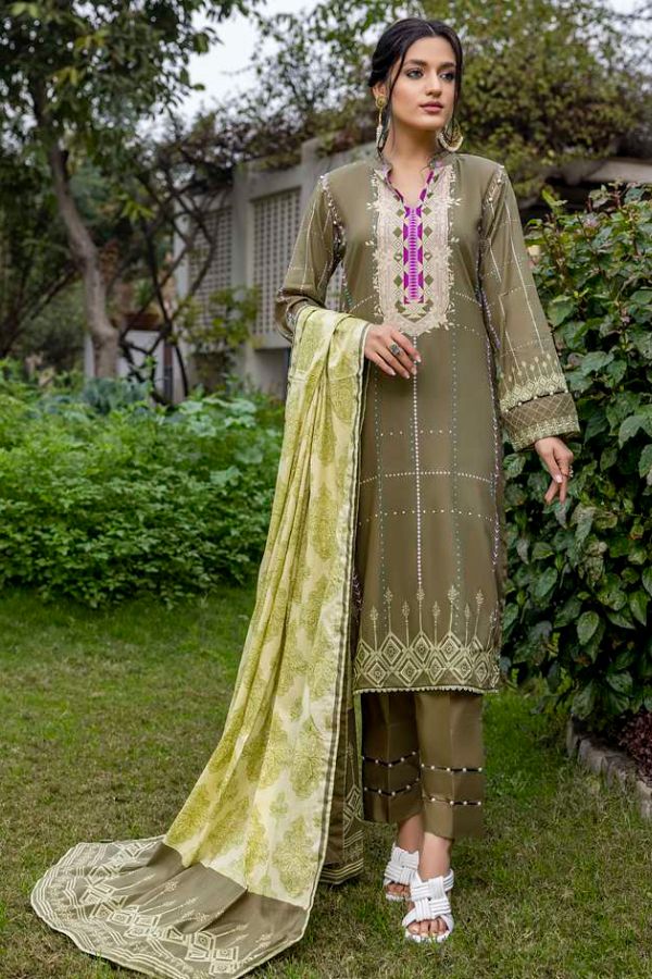 Al Zohaib Anum Lawn`22 D#7003 M Green