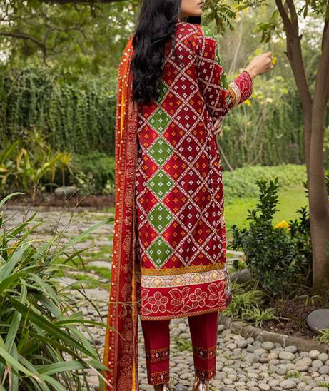 Al Zohaib Anum Lawn`22 D#7005 D Red