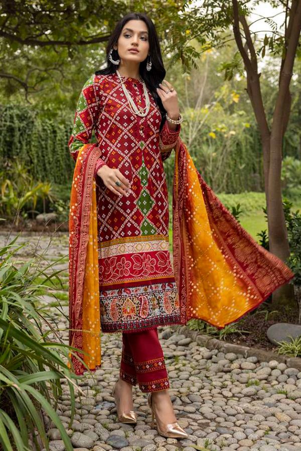 Al Zohaib Anum Lawn`22 D#7005 D Red