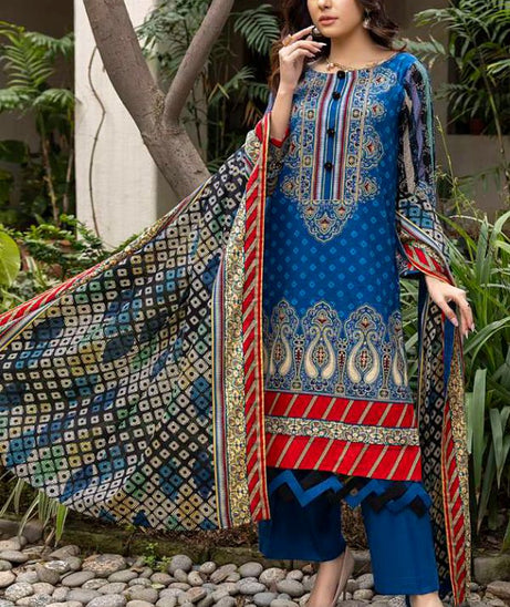 Al Zohaib Anum Lawn`22 D#7012 Blue