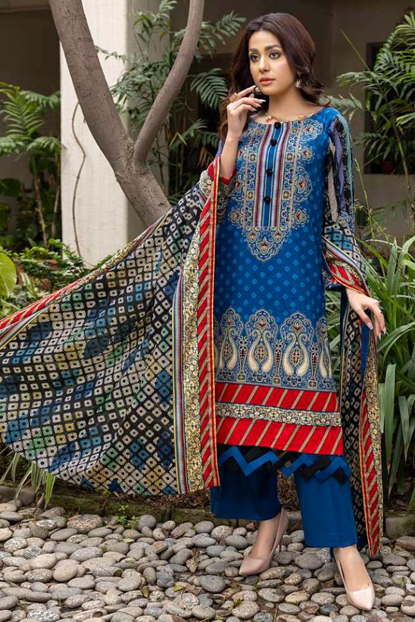 Al Zohaib Anum Lawn`22 D#7012 Blue