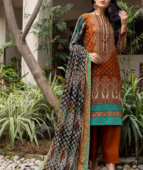 Al Zohaib Anum Lawn`22 D#7012 D Rust