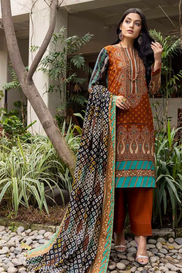 Al Zohaib Anum Lawn`22 D#7012 D Rust