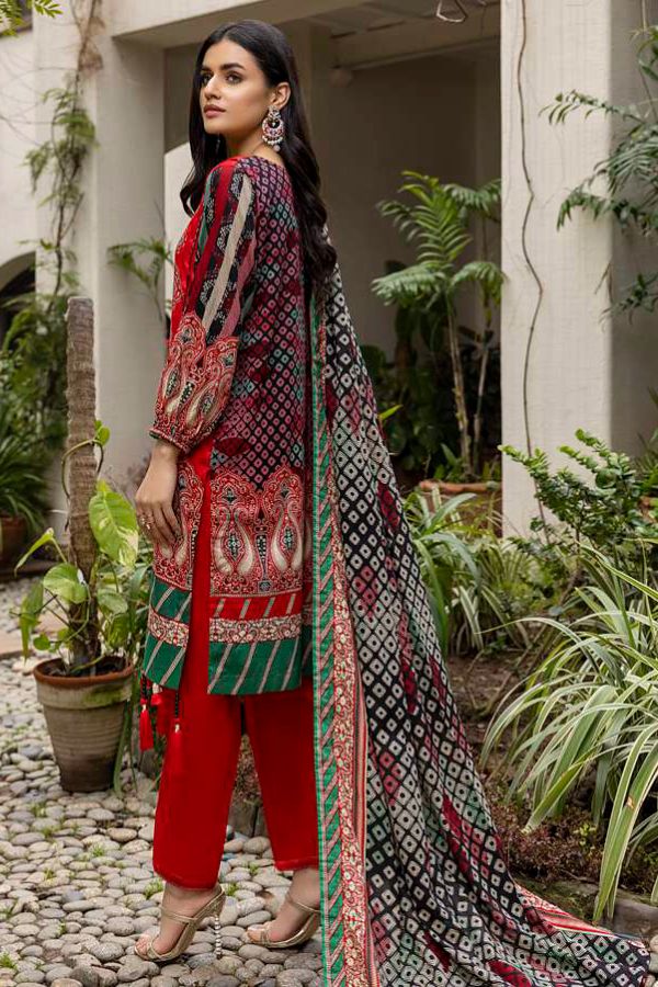 Al Zohaib Anum Lawn`22 D#7012 Red