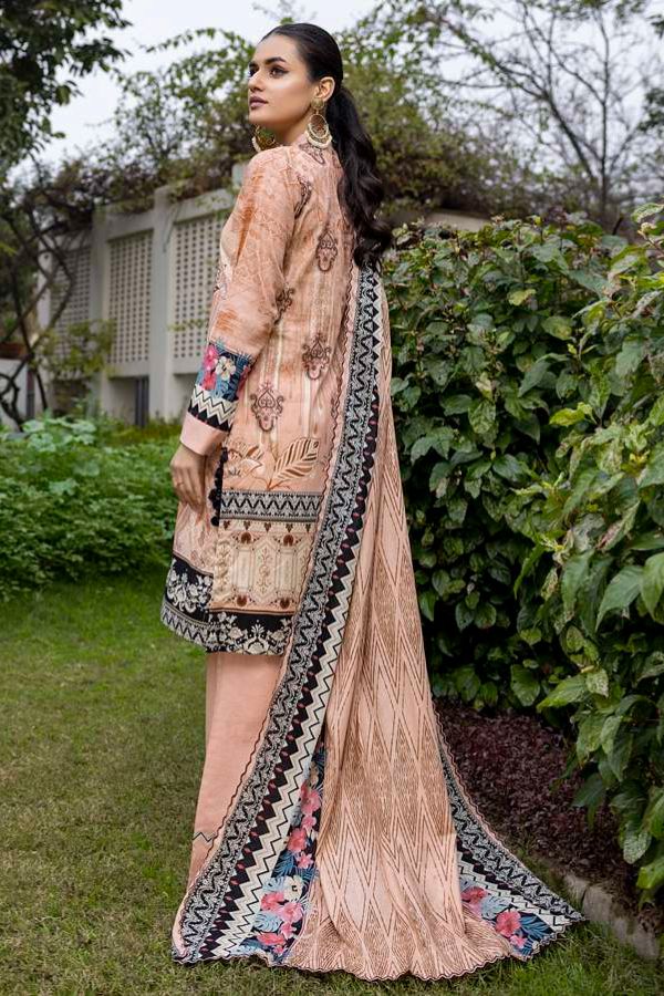 Al Zohaib Anum Lawn`22 D#7013 Peach