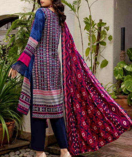 Al Zohaib Anum Lawn`22 D#7014 Nevy Blue