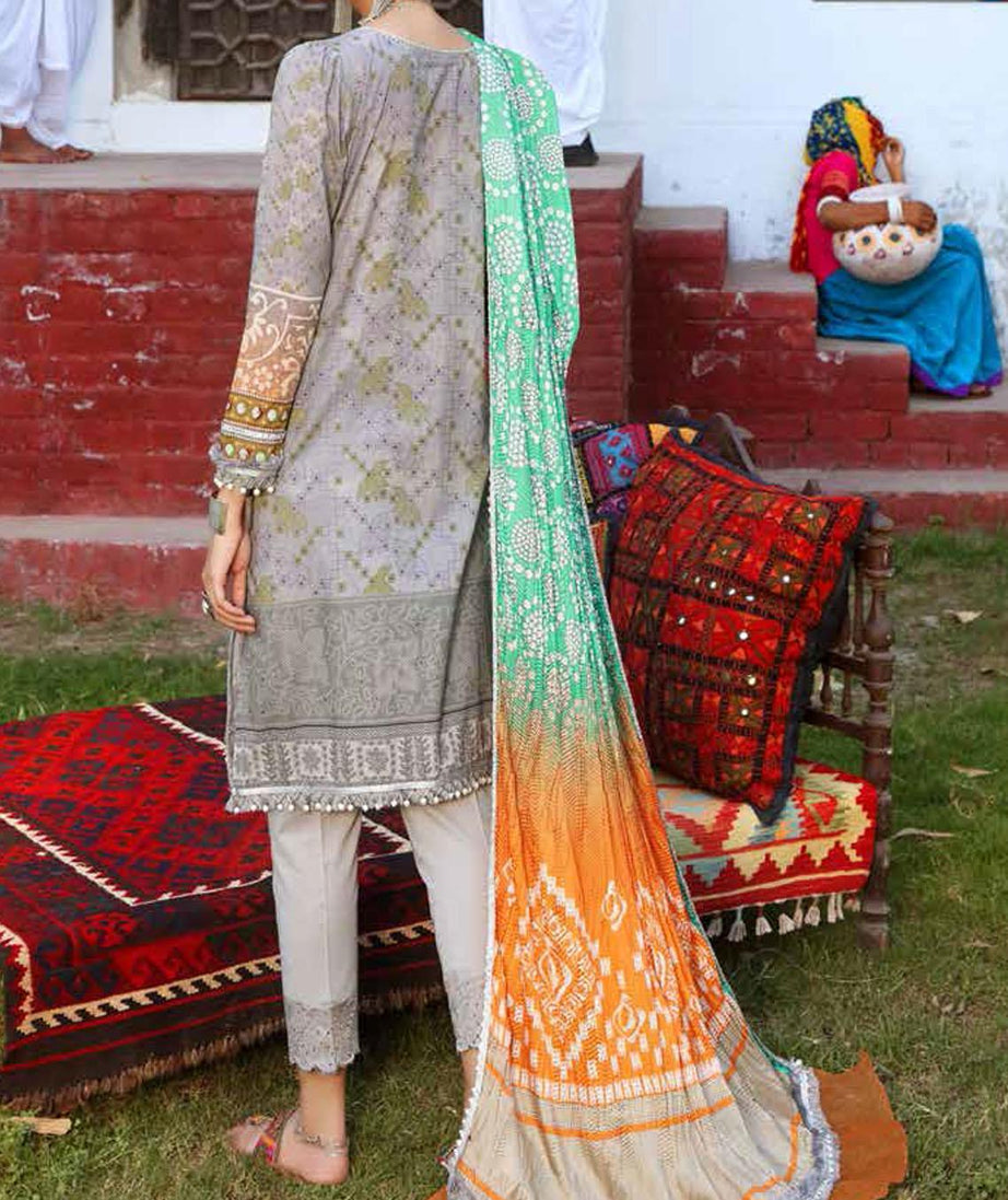 Al Zohaib Bandhani Chikankari Lawn`21 D#4