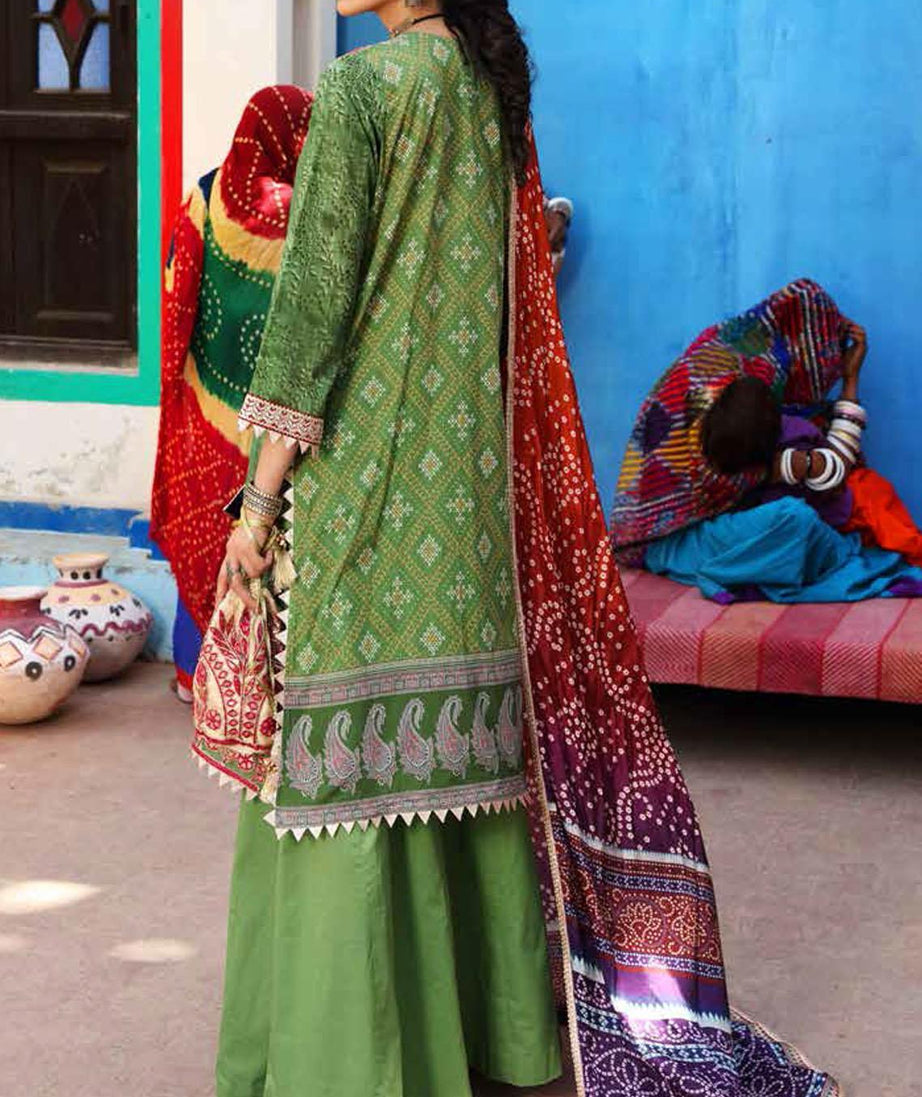 Al Zohaib Bandhani Chikankari Lawn`21 D#6