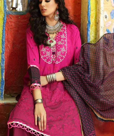 Al Zohaib Bandhani Chikankari Lawn`21 D#7