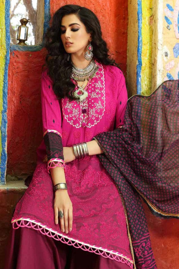 Al Zohaib Bandhani Chikankari Lawn`21 D#7