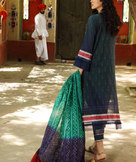Al Zohaib Bandhani Chikankari Lawn`21 D#9