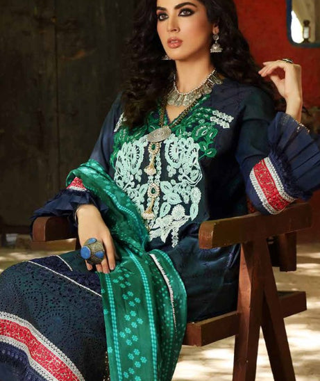 Al Zohaib Bandhani Chikankari Lawn`21 D#9