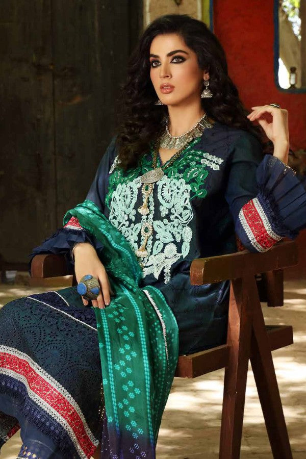 Al Zohaib Bandhani Chikankari Lawn`21 D#9