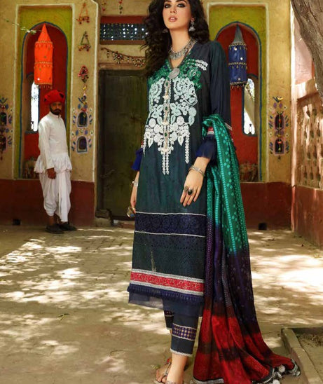 Al Zohaib Bandhani Chikankari Lawn`21 D#9