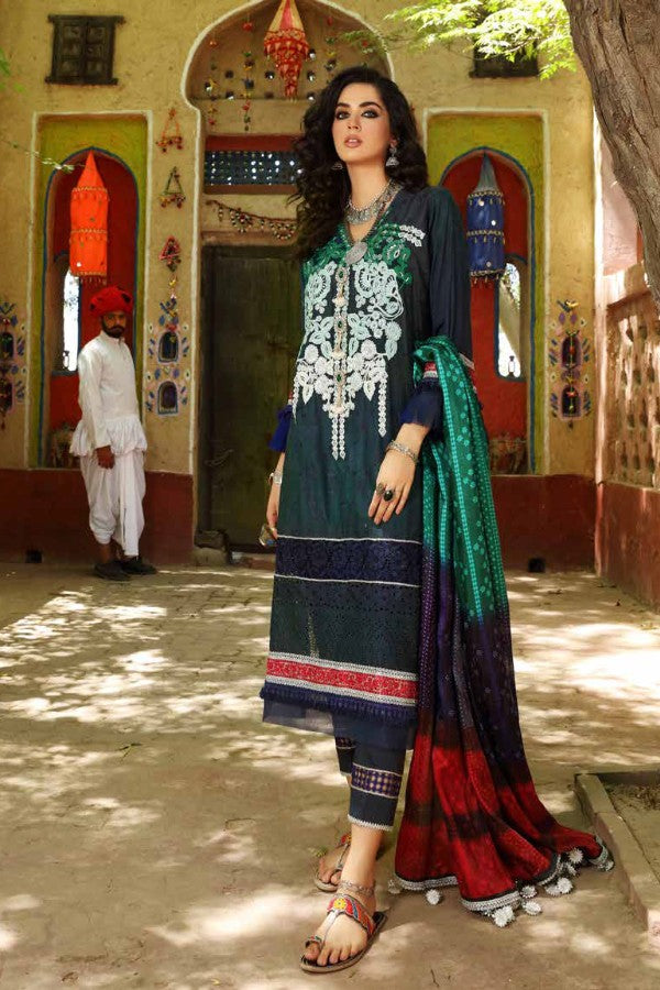 Al Zohaib Bandhani Chikankari Lawn`21 D#9