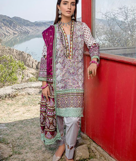 Al Zohaib Monsoon Lawn'21 D # 3006 D Pink