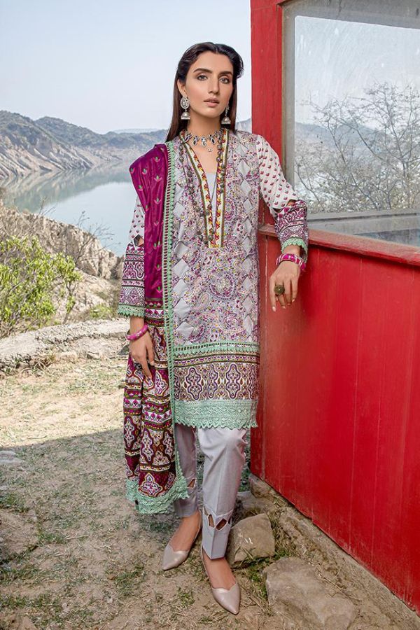 Al Zohaib Monsoon Lawn'21 D # 3006 D Pink