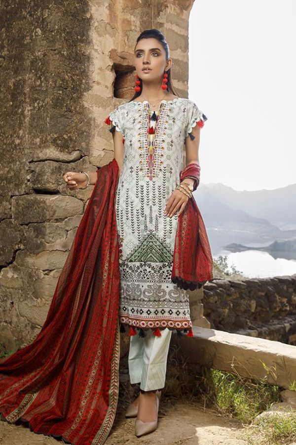 Al Zohaib Monsoon Lawn'21 D # 3009 Green