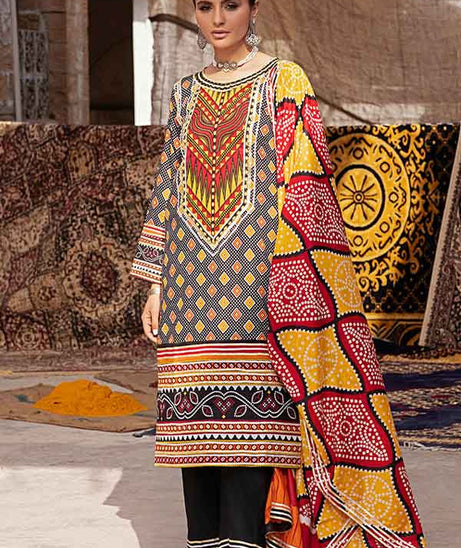 Al-Zohaib Monsoon Print Lawn'22 D#1 Black