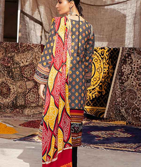 Al-Zohaib Monsoon Print Lawn'22 D#1 Black