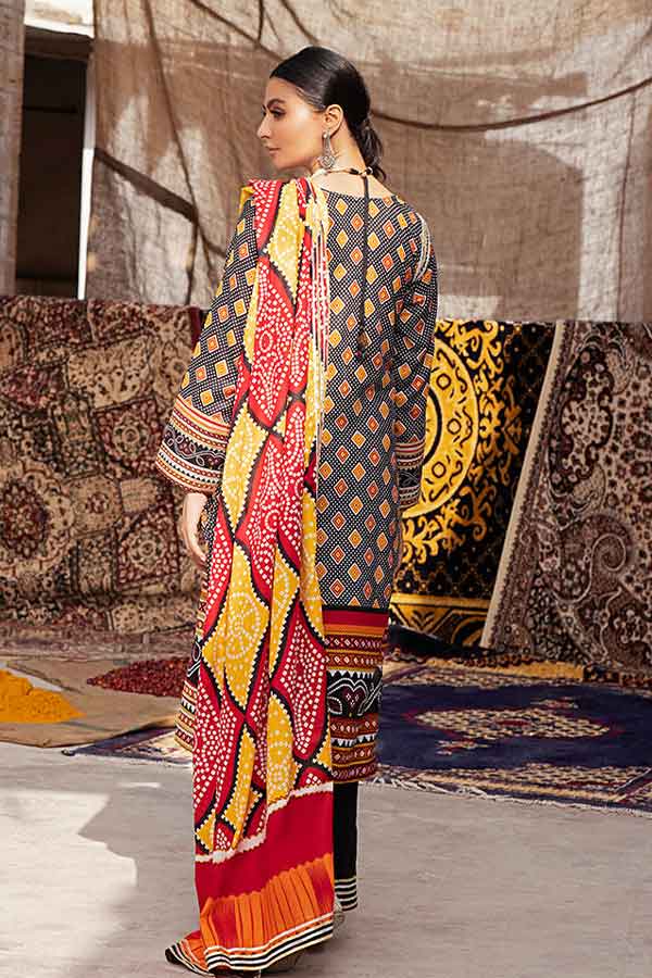 Al-Zohaib Monsoon Print Lawn'22 D#1 Black