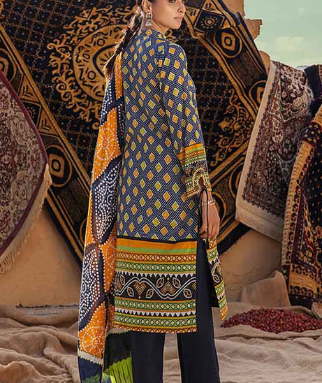 Al-Zohaib Monsoon Print Lawn'22 D#1 N Blue