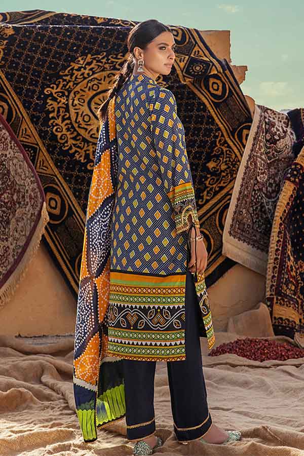 Al-Zohaib Monsoon Print Lawn'22 D#1 N Blue