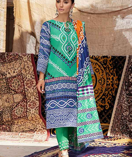 Al-Zohaib Monsoon Print Lawn'22 D#2 Green