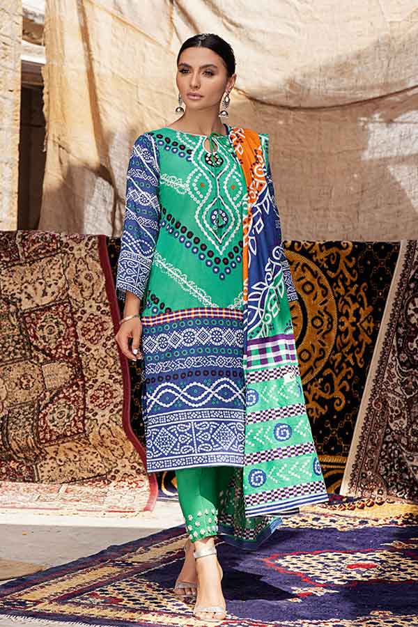 Al-Zohaib Monsoon Print Lawn'22 D#2 Green
