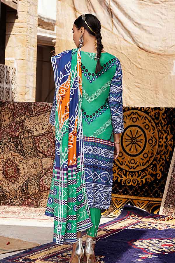 Al-Zohaib Monsoon Print Lawn'22 D#2 Green
