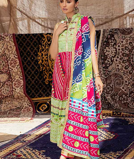 Al-Zohaib Monsoon Print Lawn'22 D#2 Sh Pink