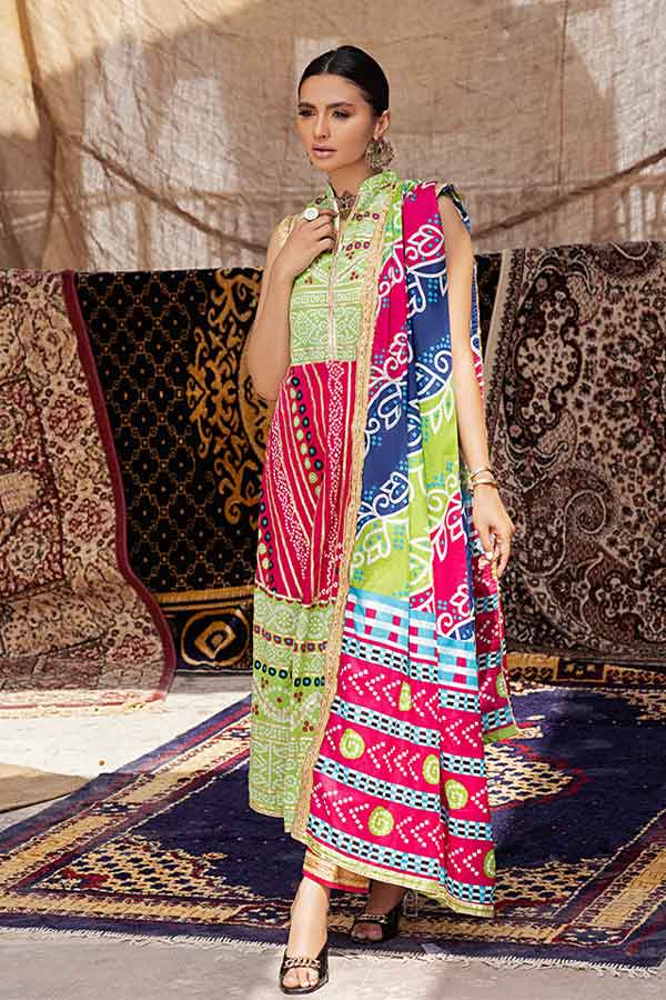 Al-Zohaib Monsoon Print Lawn'22 D#2 Sh Pink