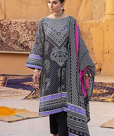 Al-Zohaib Monsoon Print Lawn'22 D#3 Black