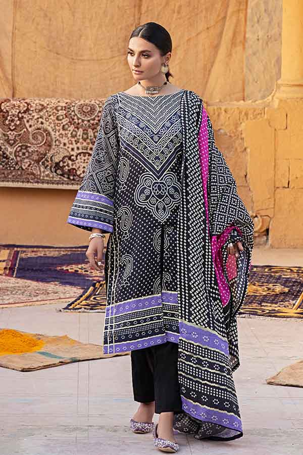 Al-Zohaib Monsoon Print Lawn'22 D#3 Black