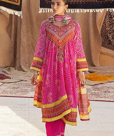 Al-Zohaib Monsoon Print Lawn'22 D#3 Sh Pink