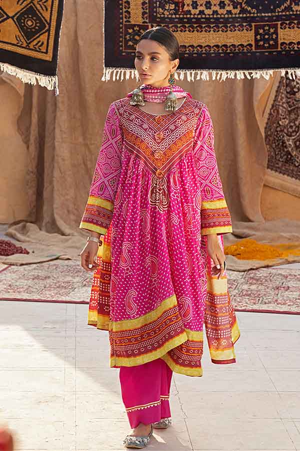 Al-Zohaib Monsoon Print Lawn'22 D#3 Sh Pink