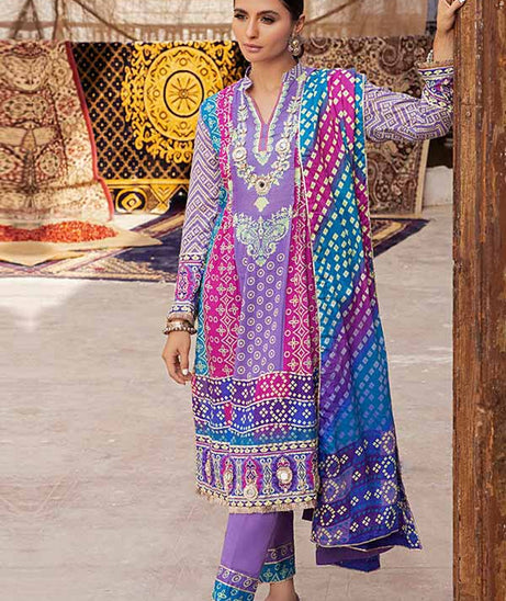 Al-Zohaib Monsoon Print Lawn'22 D#4 D Purple